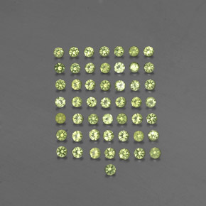 캐럿 천연 생기 있는 그린 페리도트 보석, 라운드 컷, 2.01 mm, VVS-VS