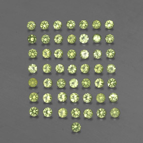캐럿 천연 생기 있는 그린 페리도트 보석, 라운드 컷, 2.01 mm, VVS-VS