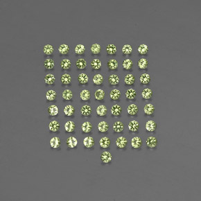 캐럿 천연 생기 있는 그린 페리도트 보석, 라운드 컷, 2.01 mm, VVS-VS