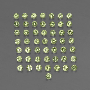 캐럿 천연 생기 있는 그린 페리도트 보석, 라운드 컷, 2.01 mm, VVS-VS