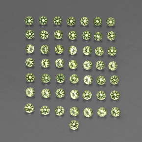 캐럿 천연 생기 있는 그린 페리도트 보석, 라운드 컷, 2.01 mm, VVS-VS