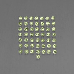 캐럿 천연 생기 있는 그린 페리도트 보석, 라운드 컷, 2.01 mm, VVS-VS