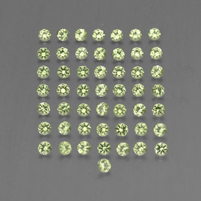 캐럿 천연 생기 있는 그린 페리도트 보석, 라운드 컷, 2.01 mm, VVS-VS
