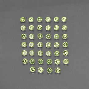 캐럿 천연 생기 있는 그린 페리도트 보석, 라운드 컷, 2.01 mm, VVS-VS