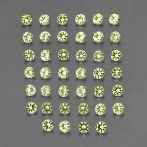 캐럿 천연 생기 있는 그린 페리도트 보석, 라운드 컷, 2.01 mm, VVS-VS