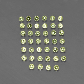 캐럿 천연 생기 있는 그린 페리도트 보석, 라운드 컷, 2.00 mm, VVS-VS