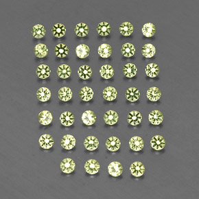 캐럿 천연 생기 있는 그린 페리도트 보석, 라운드 컷, 2.00 mm, VVS-VS