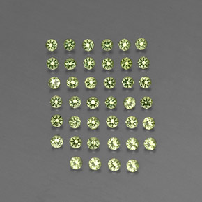 캐럿 천연 생기 있는 그린 페리도트 보석, 라운드 컷, 2.02 mm, VVS-VS