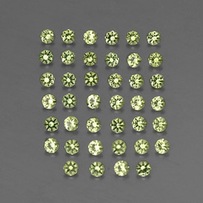 캐럿 천연 생기 있는 그린 페리도트 보석, 라운드 컷, 2.01 mm, VVS-VS