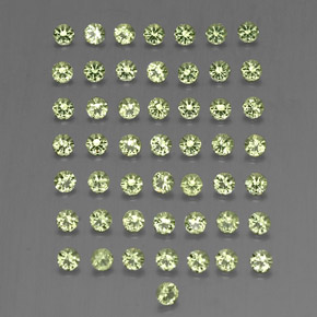 캐럿 천연 생기 있는 그린 페리도트 보석, 라운드 컷, 2.01 mm, VVS-VS