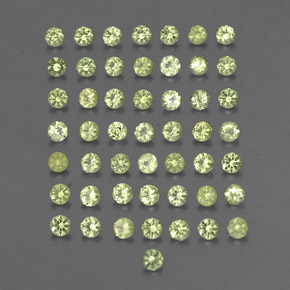캐럿 천연 생기 있는 그린 페리도트 보석, 라운드 컷, 2.01 mm, VVS-VS