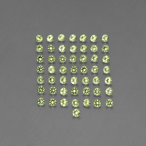 캐럿 천연 생기 있는 그린 페리도트 보석, 라운드 컷, 2.15 mm, VVS-VS
