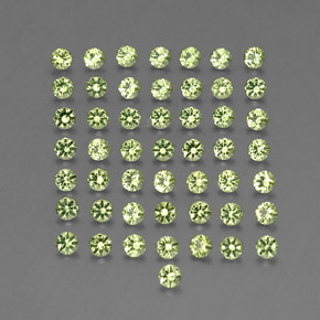 캐럿 천연 생기 있는 그린 페리도트 보석, 라운드 컷, 2.15 mm, VVS-VS