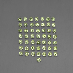 캐럿 천연 생기 있는 그린 페리도트 보석, 라운드 컷, 2.00 mm, VVS-VS