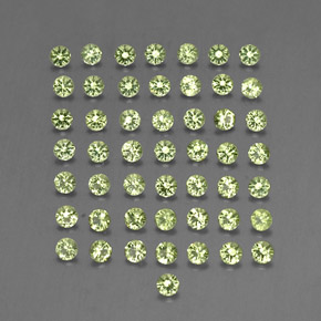 캐럿 천연 생기 있는 그린 페리도트 보석, 라운드 컷, 2.00 mm, VVS-VS
