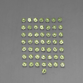 캐럿 천연 생기 있는 그린 페리도트 보석, 라운드 컷, 1.99 mm, VVS-VS