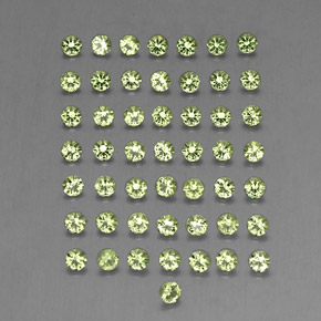 캐럿 천연 생기 있는 그린 페리도트 보석, 라운드 컷, 1.99 mm, VVS-VS