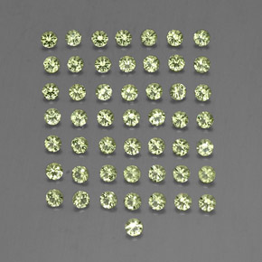 캐럿 천연 생기 있는 그린 페리도트 보석, 라운드 컷, 2.02 mm, VVS-VS