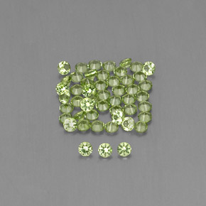 캐럿 천연 생기 있는 그린 페리도트 보석, 라운드 컷, 2.01 mm, VVS-VS