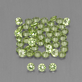 캐럿 천연 생기 있는 그린 페리도트 보석, 라운드 컷, 2.01 mm, VVS-VS