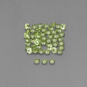 캐럿 천연 생기 있는 그린 페리도트 보석, 라운드 컷, 2.01 mm, VVS-VS