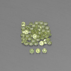 캐럿 천연 생기 있는 그린 페리도트 보석, 라운드 컷, 2.01 mm, VVS-VS