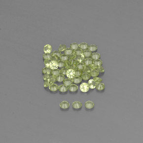캐럿 천연 생기 있는 그린 페리도트 보석, 라운드 컷, 2.01 mm, VVS-VS