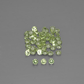 캐럿 천연 생기 있는 그린 페리도트 보석, 라운드 컷, 2.01 mm, VVS-VS