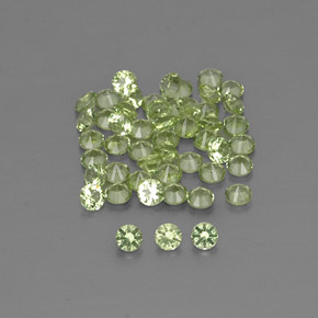 캐럿 천연 생기 있는 그린 페리도트 보석, 라운드 컷, 2.01 mm, VVS-VS