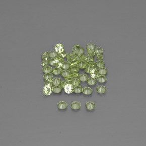 캐럿 천연 생기 있는 그린 페리도트 보석, 라운드 컷, 2.01 mm, VVS-VS