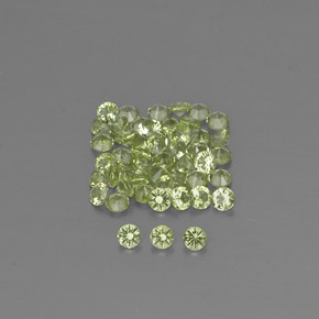 1.46캐럿 천연 생기 있는 그린 페리도트 보석, 라운드 컷, 2.01 mm, VVS-VS