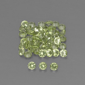 1.46캐럿 천연 생기 있는 그린 페리도트 보석, 라운드 컷, 2.01 mm, VVS-VS