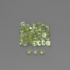 1.46캐럿 천연 생기 있는 그린 페리도트 보석, 라운드 컷, 2.01 mm, VVS-VS