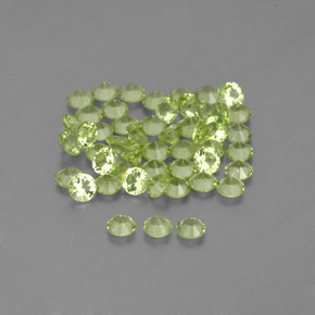캐럿 천연 생기 있는 그린 페리도트 보석, 라운드 컷, 2.01 mm, VVS-VS