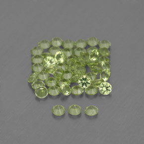 캐럿 천연 생기 있는 그린 페리도트 보석, 라운드 컷, 2.02 mm, VVS-VS