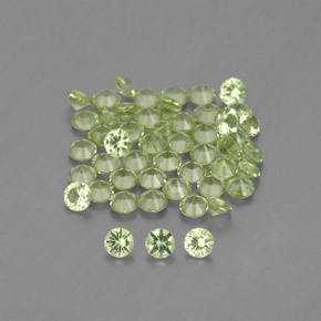 캐럿 천연 생기 있는 그린 페리도트 보석, 라운드 컷, 2.01 mm, VVS-VS
