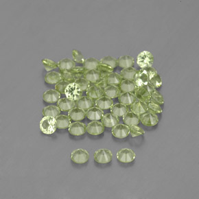 캐럿 천연 생기 있는 그린 페리도트 보석, 라운드 컷, 2.01 mm, VVS-VS