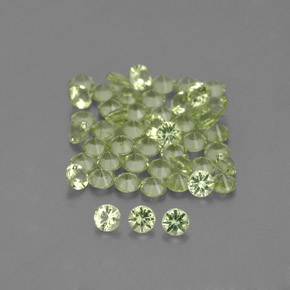 캐럿 천연 생기 있는 그린 페리도트 보석, 라운드 컷, 2.01 mm, VVS-VS