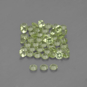 캐럿 천연 생기 있는 그린 페리도트 보석, 라운드 컷, 2.01 mm, VVS-VS