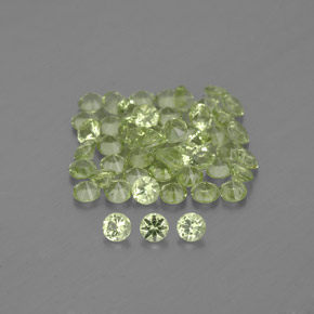 캐럿 천연 생기 있는 그린 페리도트 보석, 라운드 컷, 2.01 mm, VVS-VS