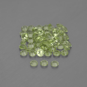 캐럿 천연 생기 있는 그린 페리도트 보석, 라운드 컷, 2.01 mm, VVS-VS
