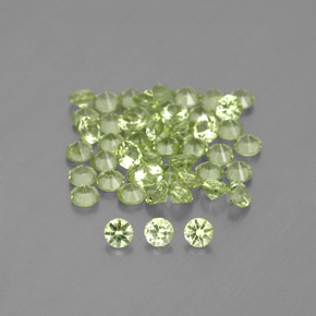캐럿 천연 생기 있는 그린 페리도트 보석, 라운드 컷, 2.01 mm, VVS-VS