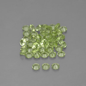 캐럿 천연 생기 있는 그린 페리도트 보석, 라운드 컷, 2.01 mm, VVS-VS