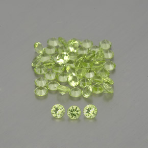 캐럿 천연 생기 있는 그린 페리도트 보석, 라운드 컷, 2.01 mm, VVS-VS