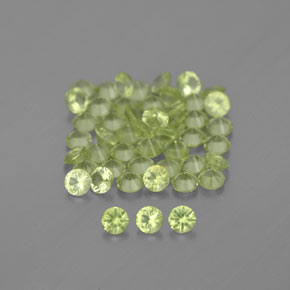 캐럿 천연 생기 있는 그린 페리도트 보석, 라운드 컷, 2.01 mm, VVS-VS