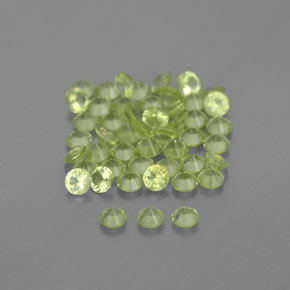 캐럿 천연 생기 있는 그린 페리도트 보석, 라운드 컷, 2.01 mm, VVS-VS
