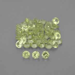 캐럿 천연 생기 있는 그린 페리도트 보석, 라운드 컷, 2.15 mm, VVS-VS