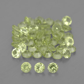 캐럿 천연 생기 있는 그린 페리도트 보석, 라운드 컷, 2.15 mm, VVS-VS