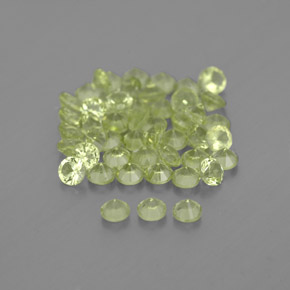 캐럿 천연 생기 있는 그린 페리도트 보석, 라운드 컷, 2.15 mm, VVS-VS