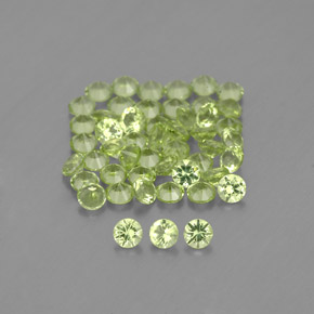 캐럿 천연 생기 있는 그린 페리도트 보석, 라운드 컷, 2.01 mm, VVS-VS